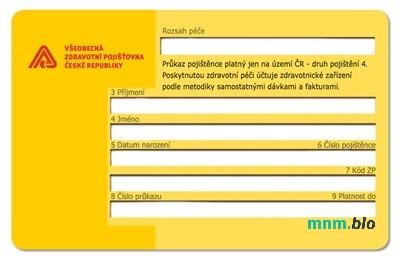 Czechy karta ubezpieczenia zdrowotnego edytowalny szablon
